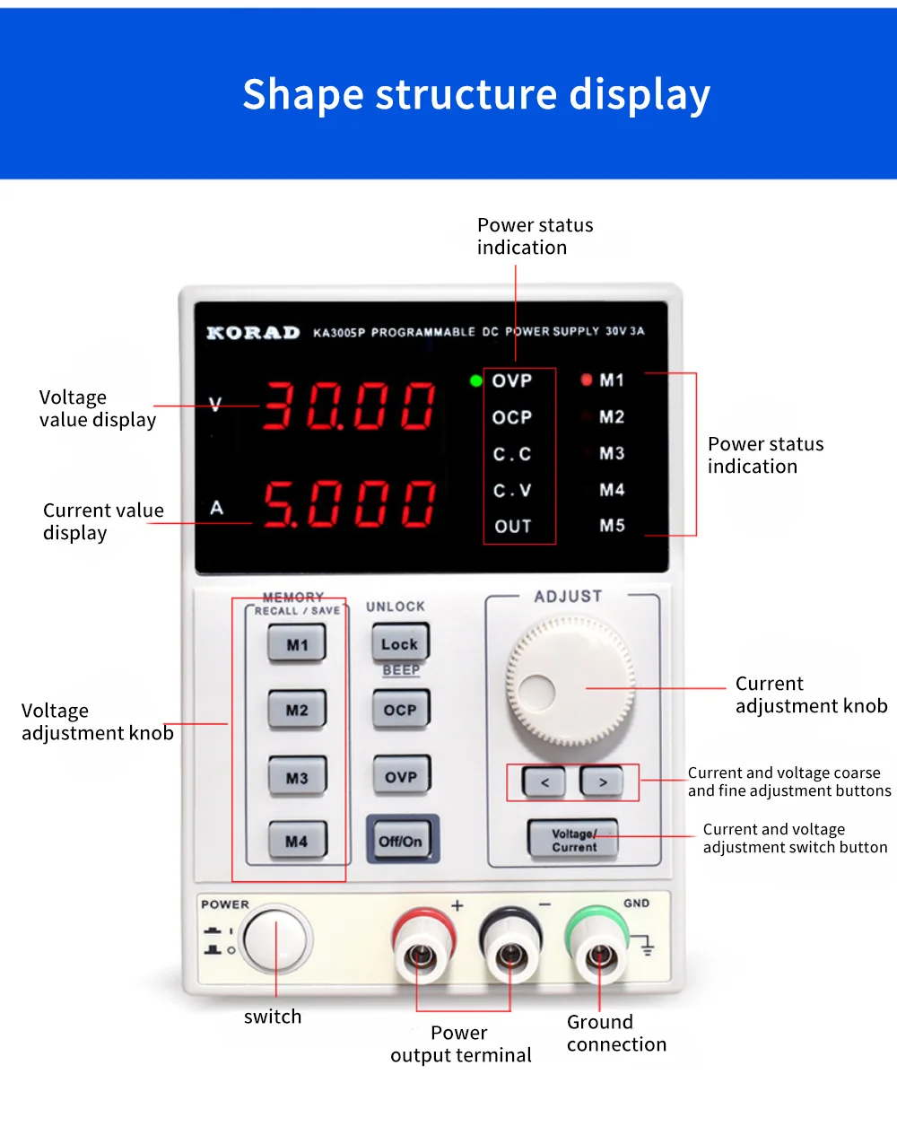 KA6005D 60V5A DC Linear Power Supply Precision Variable Adjustable Digital Regulated Lab Grade