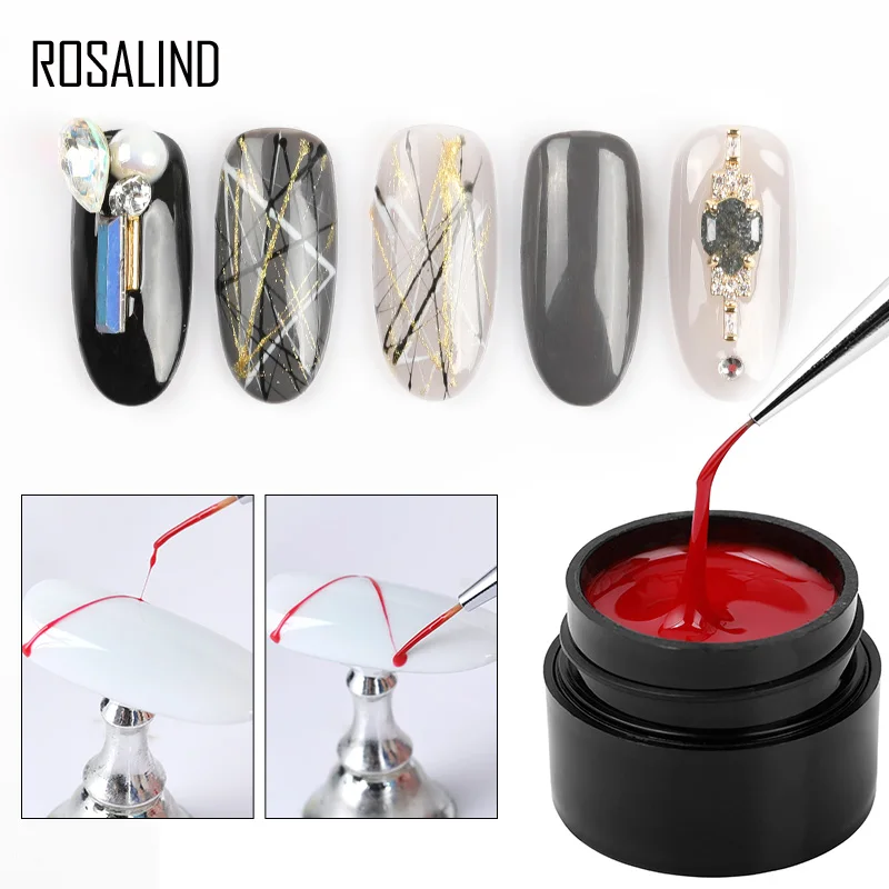 ROSALIND esmalte de Gel para uñas, barniz híbrido semipermanente, capa Base superior, línea de araña, novedad