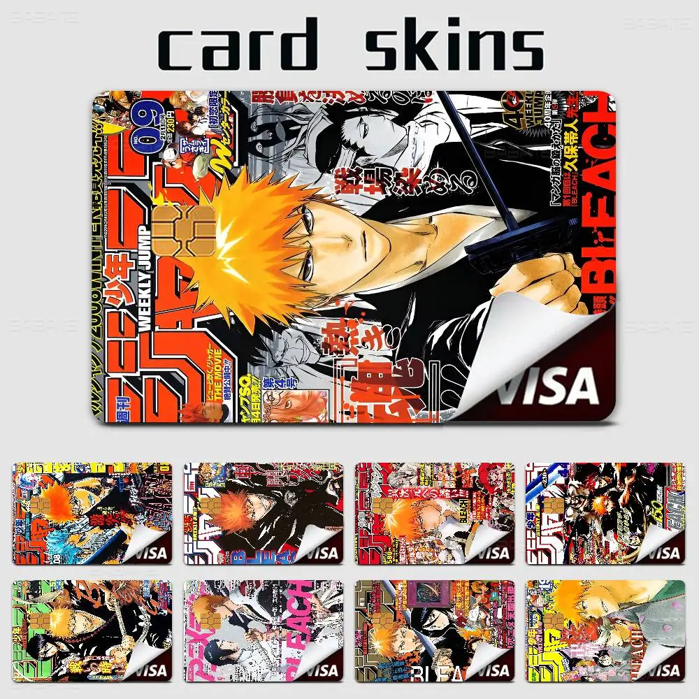 Pegatinas de piel de tarjeta de crédito de dibujos animados de lejía para tarjeta bancaria, pegatina de tarjeta de Metro de autobús, regalo impermeable para mujer