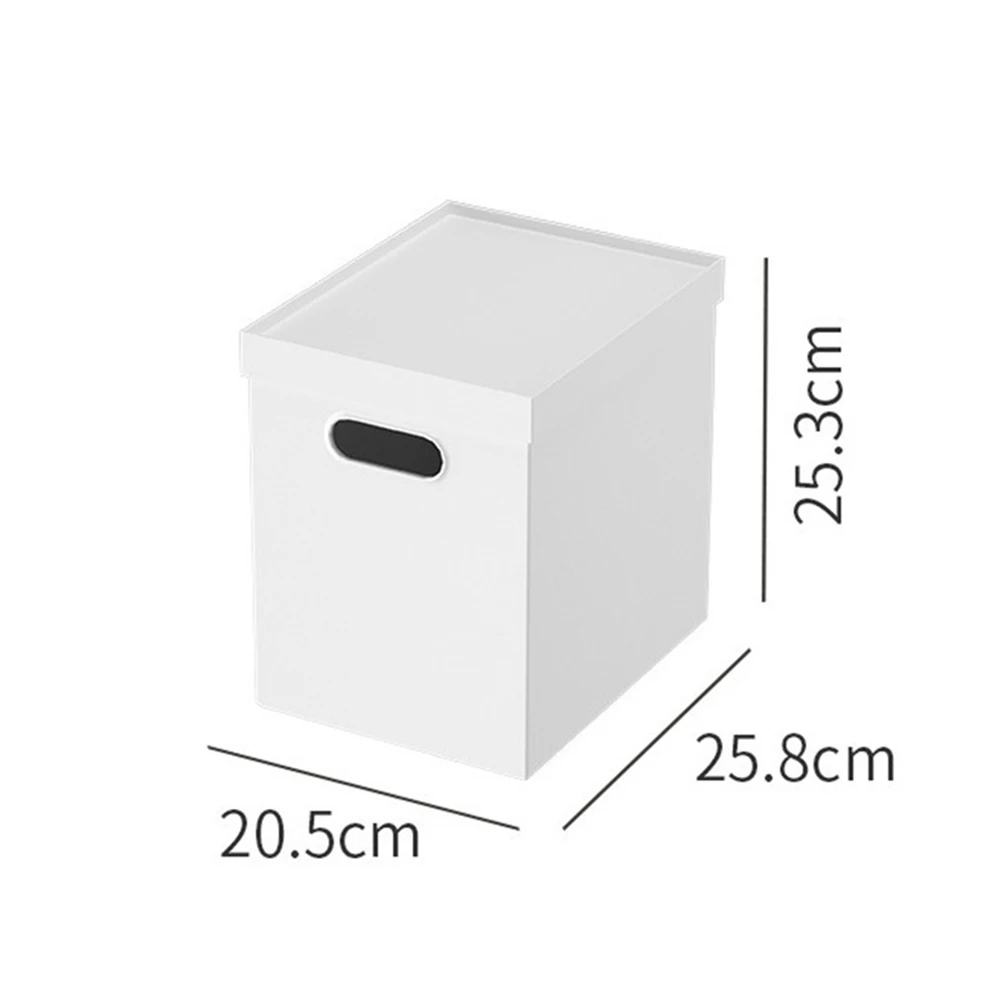 Plastic Storage Box with Lid, Stackable 2-Side Handles Container Basket for Classroom Closet Drawer Desktop Office Bathroom