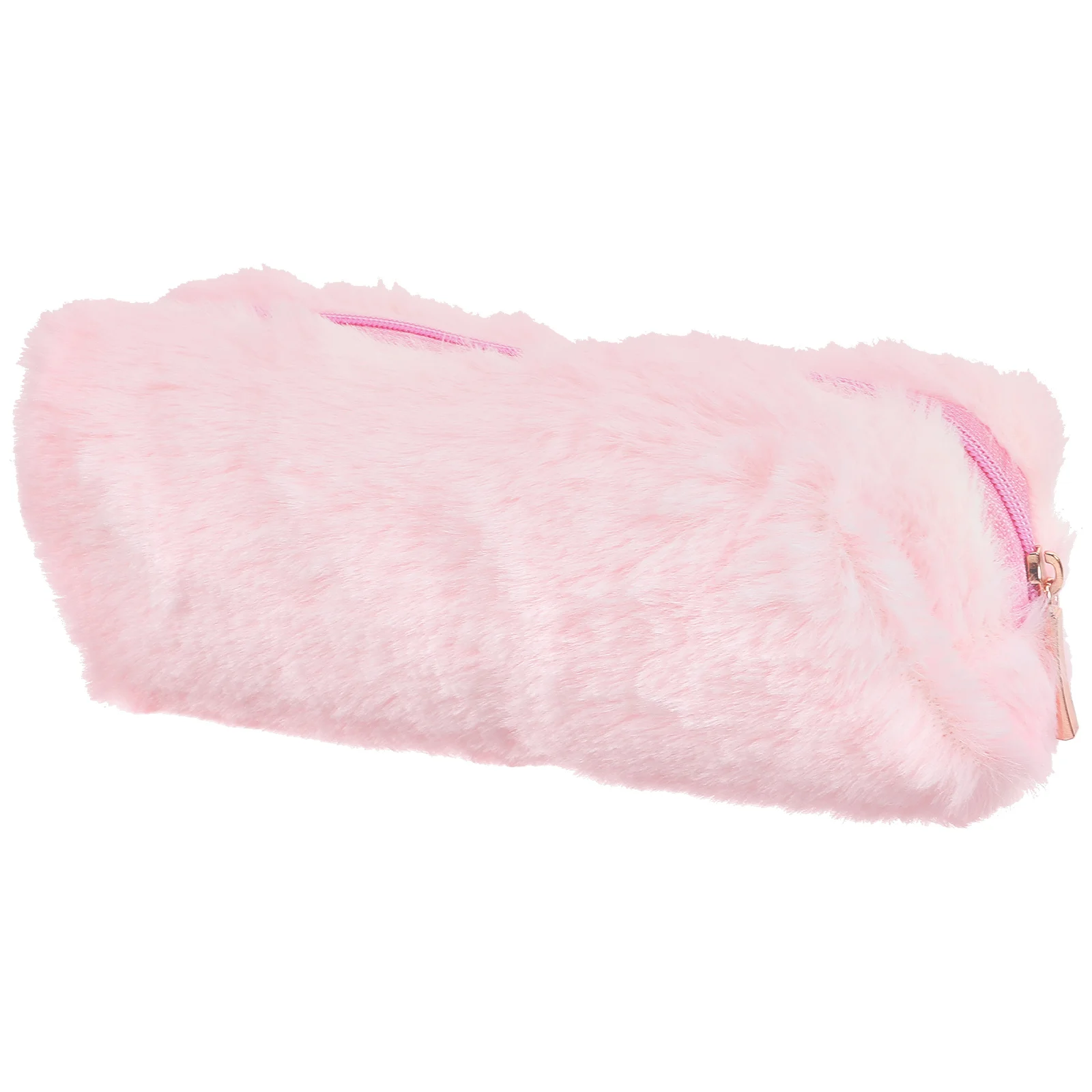 

Travel Makeup Bag Plush Pencil Case Zipper Wash Small Bags Stationery Supplies Pink Portable Pouch