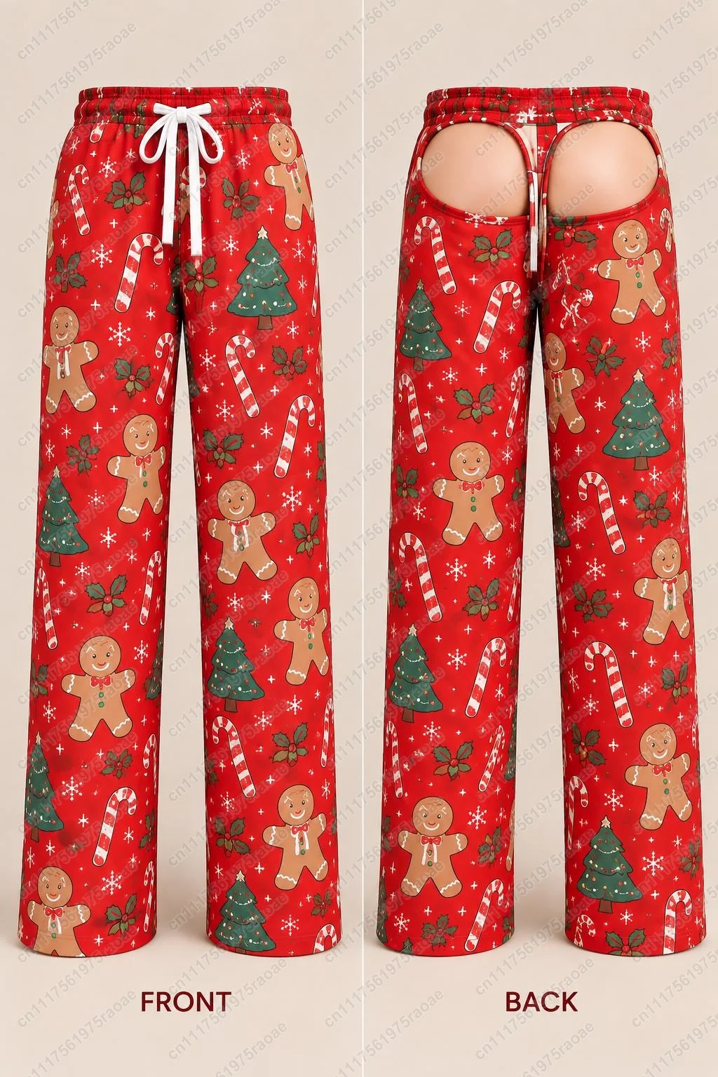 Men's Funny Christmas and Halloween Themed Underwear with 3D Printing, Visually Illusory, Humorous and Personalized Long Pants