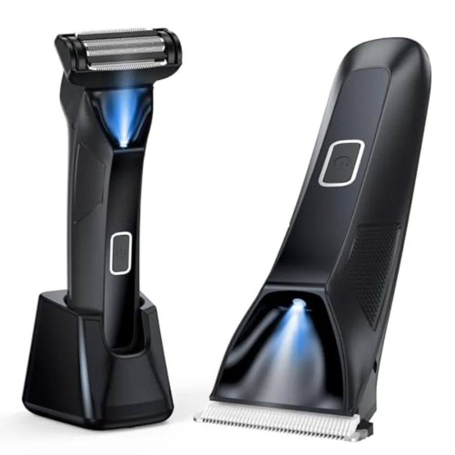 

Manscape Body Hair Trimmer for Men 2-in-1 IPX7 Waterproof Groin and Ball Shaver Electric Razor Mens Grooming Kit Rechargeable C