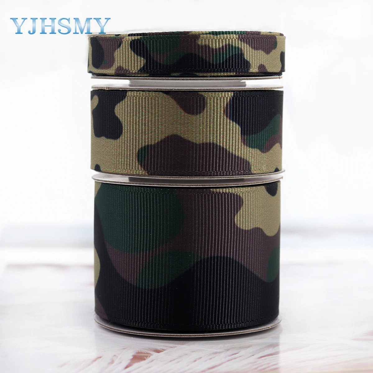 Camouflage Print Woven Ribbon Camo Ribbon Wrapping Camouflage Ribbon Polyester Fabric Ribbons for Wreath Bow DIY Crafts Party