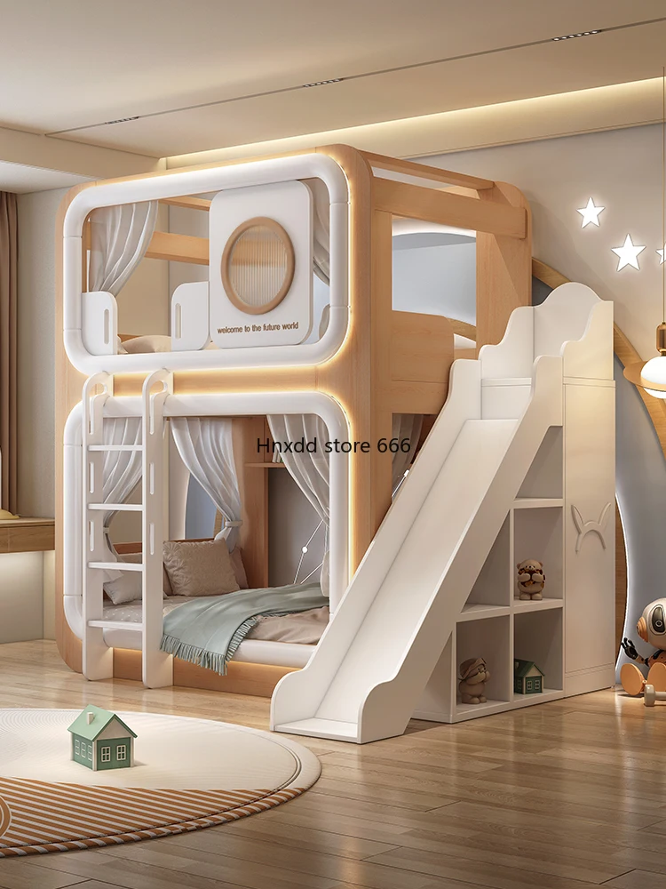 Space capsule up and down children's bed double high and low mother and child bed