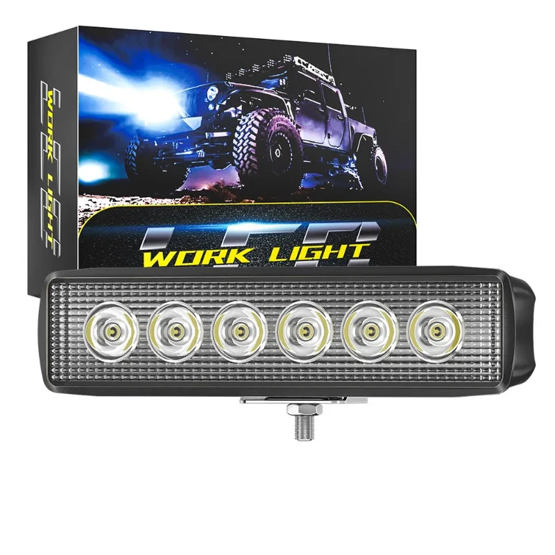 

Automotive LED work light in a straight line 6-inch 18W 6-bead work light modification project spotlight daytime running light
