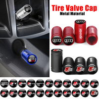 3D Metal Auto Tire Valve Caps Dustproof Car Truck Motocycle Bike Tyre Wheel Stem Air Valve Dust Cover For AUDI RS SLINE QUATTRO