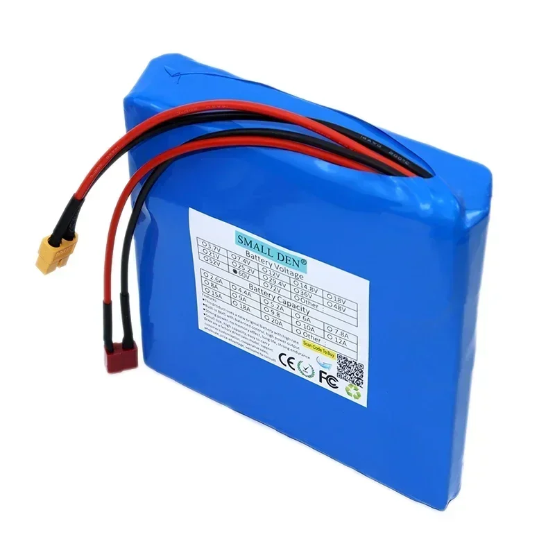 Kemasan baterai lithium isi ulang 18650 60V 6AH baterai daya 6000mAh 16S2P 15A baterai isi ulang tenaga surya BMS 900W bawaan