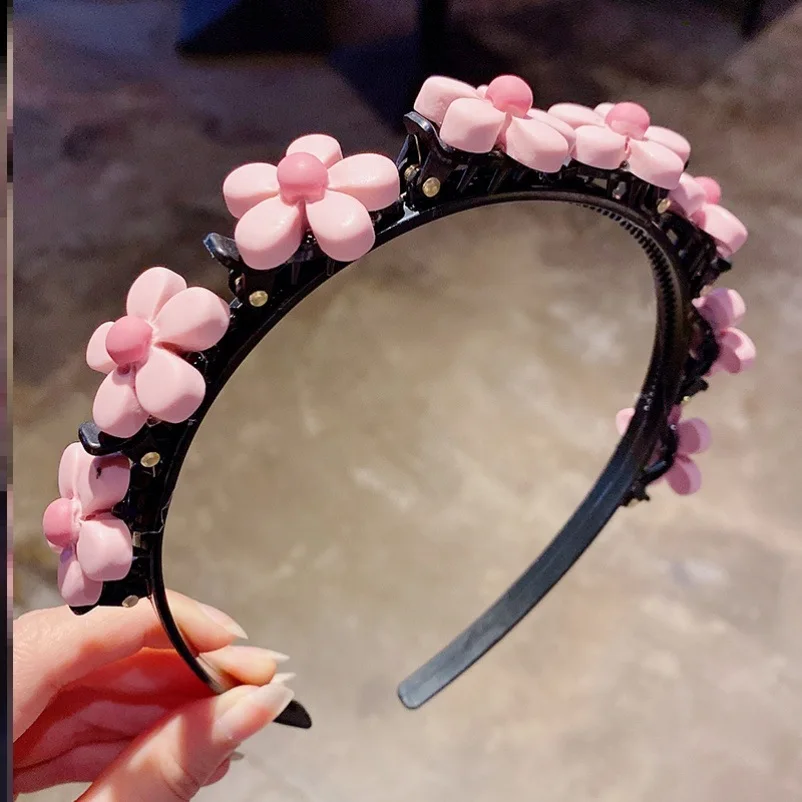 2022 Hot Sale Cute Baby Flower Fruit Cartoon Style Hair Band Braided Hair Artifact Not Hurt Hairpin Hair Accessories Headwear