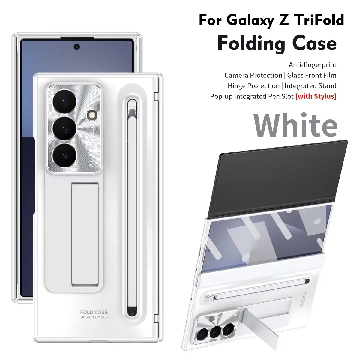 

Phone Shell For Samsung Galaxy Z TriFold Case Hard With Stand glass film Pen hinge Protective Back Cover For Galaxy Z TriFold