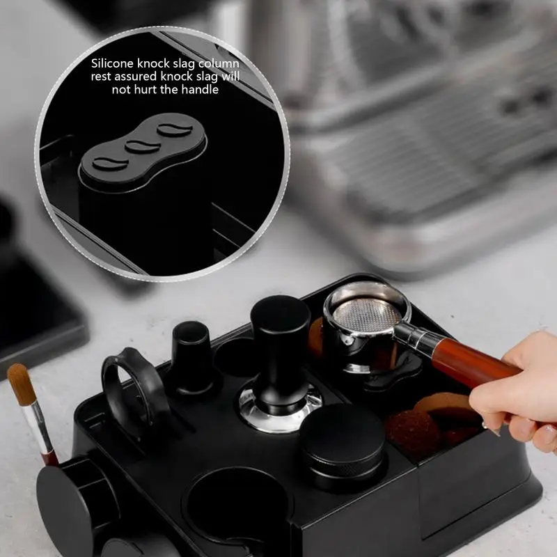 

Coffee Tamper Station Non-slip Modern Precision Multifunctional Coffee Station Stable Vintage Portafilter Stand For Home Cafe