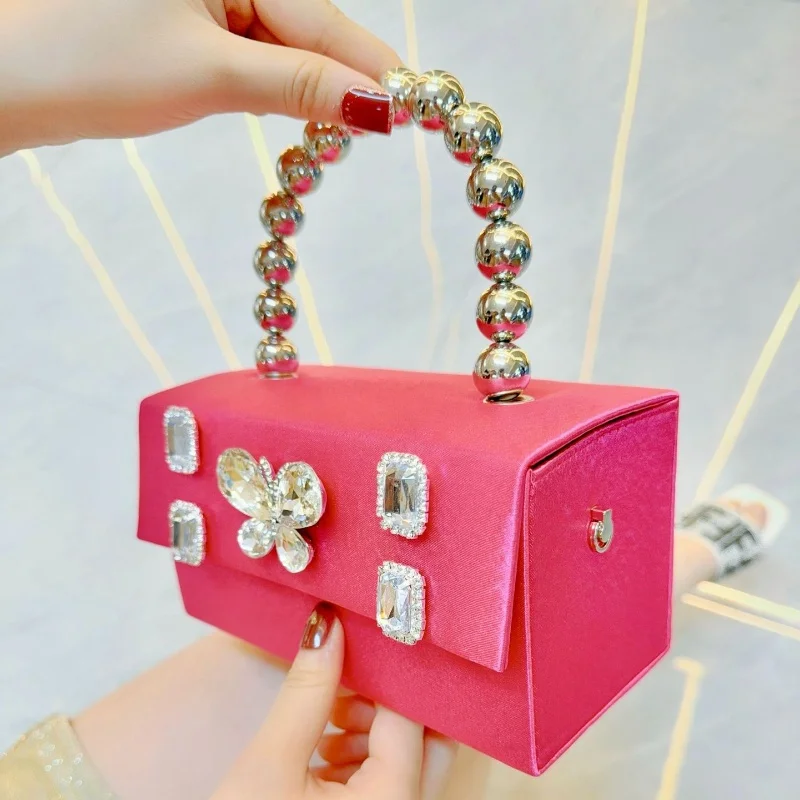 البذخ تألق مأدبة حقيبة صغيرة موضة فراشة البطانة حجر الراين حقيبة يد سيدة سلسلة حقيبة كتف حقيبة عشاء جديدة