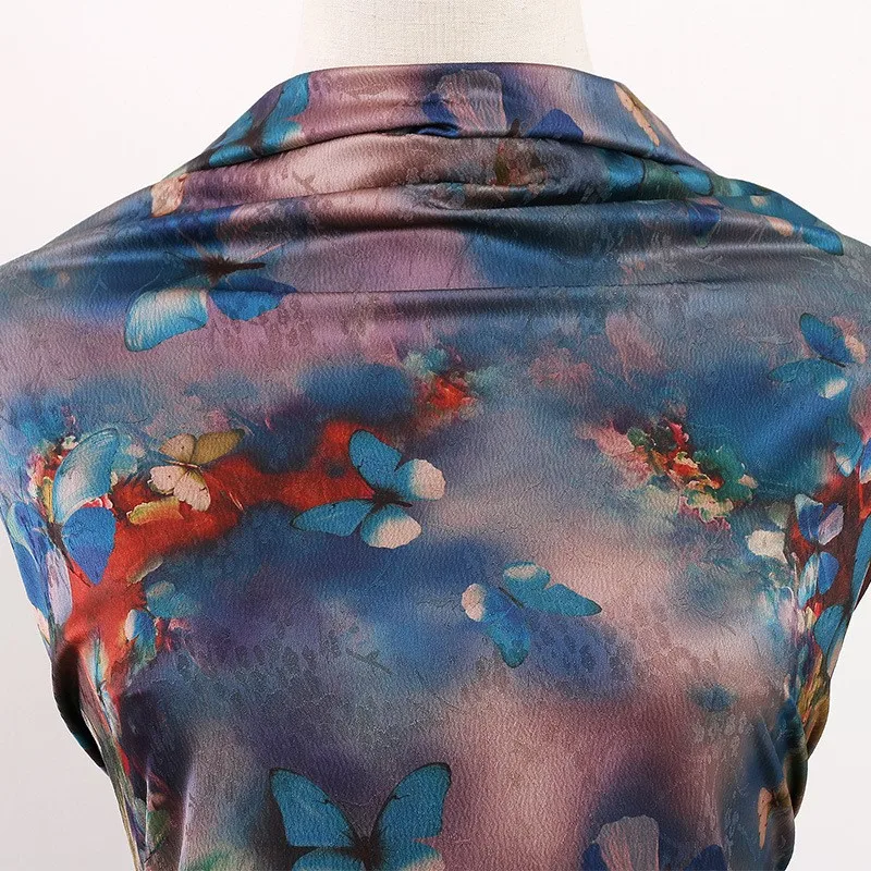 Xiangyunsha's heavyweight mountain plum blossom jacquard fabric Hanfu cheongsam and ancient-style