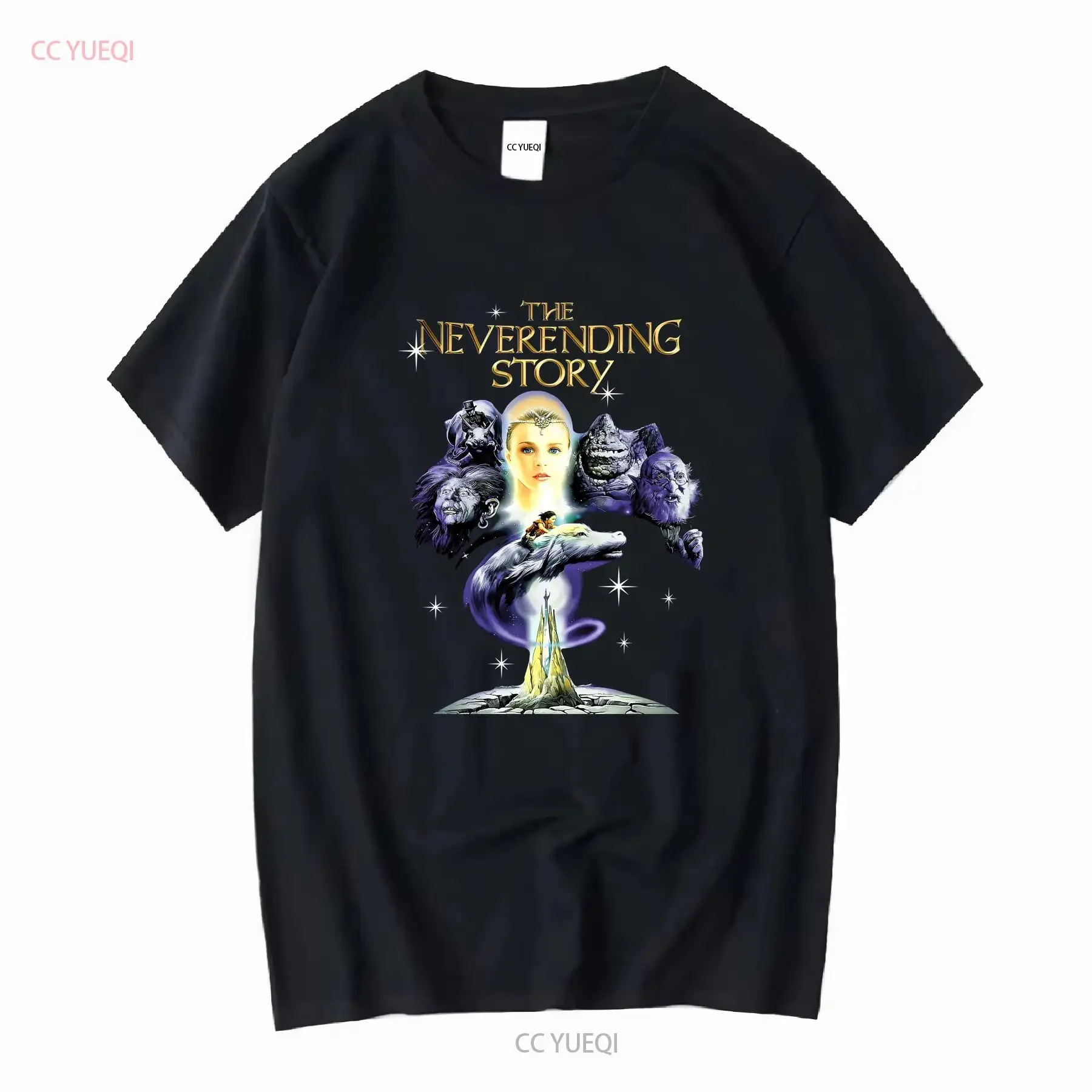 The Neverending Story T SHIRT V3 Movie Poster Colors Black All Sizes S to 5XL long or short sleeves vintage Washed Versatile