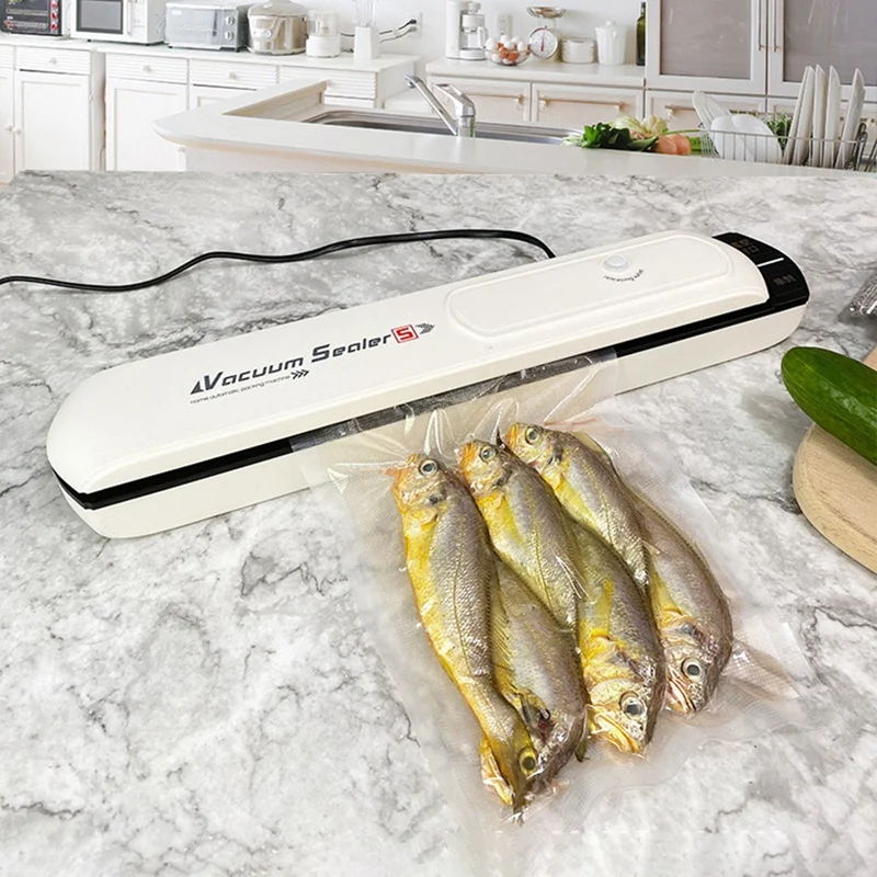 US Plug Vacuum Sealer Automatic Food Sealer Machine For Dry And Moist Food Storage Preservation With 10 Pcs Seal Bags