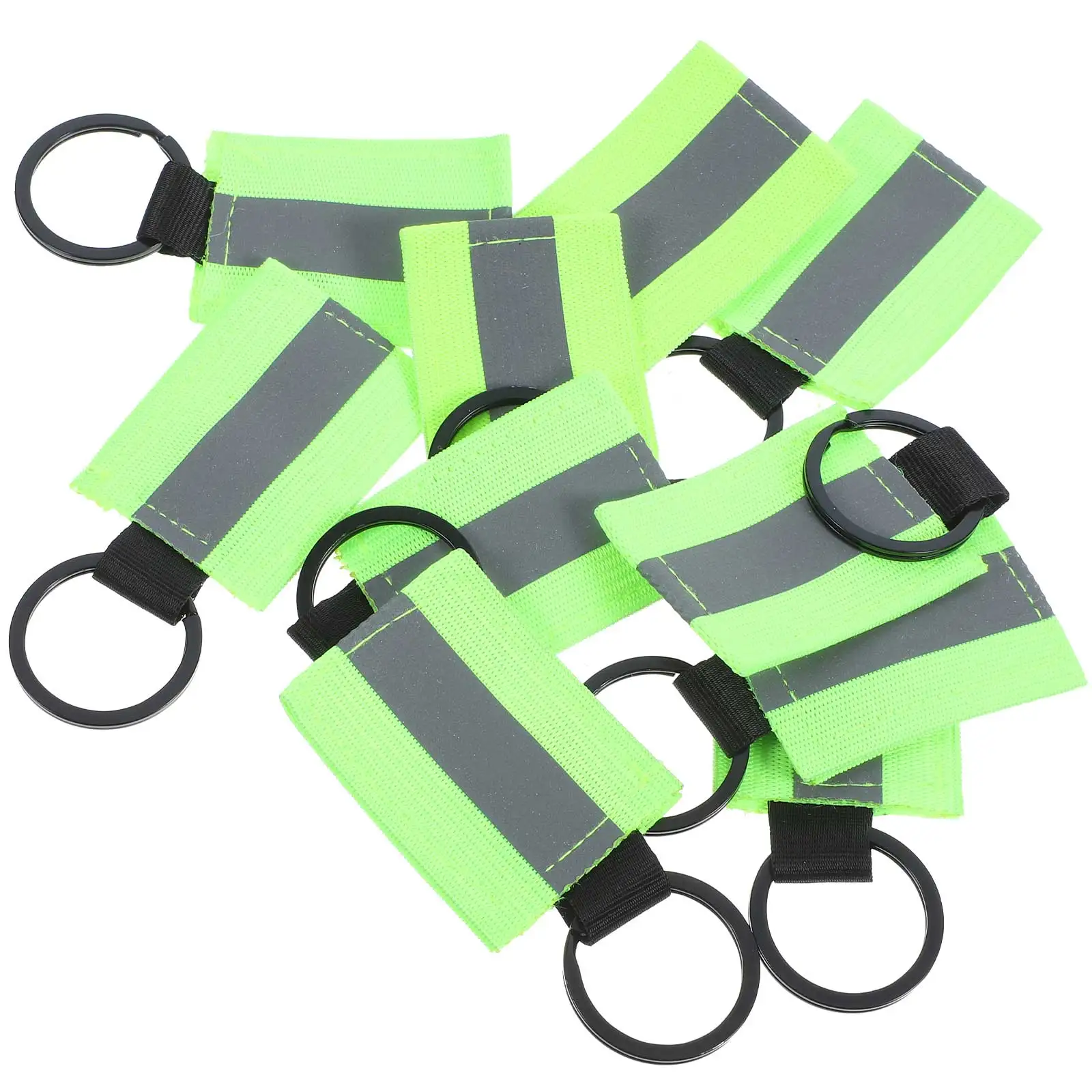 Étiquettes de porte-clés réfléchissantes, pendentifs légers pour sac à dos, clés de vélo, équipement de sécurité nocturne, réflecteurs, décor suspendu, Camping, 10 pièces