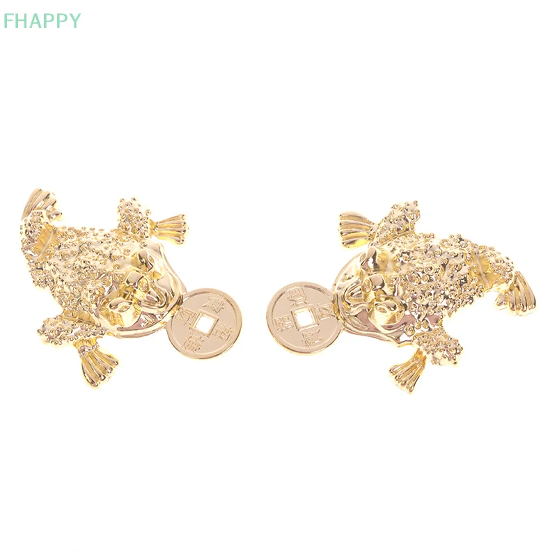 5Pcs Feng Shui Pocket Toad Frogs Fortune Keychain Charm Bag Pendant Home Decor