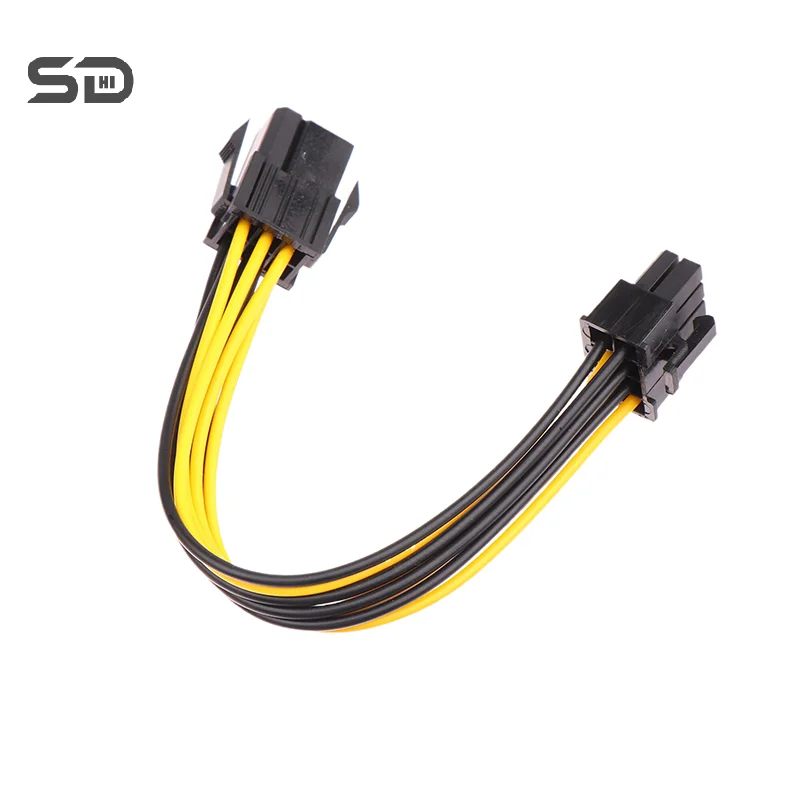 Adaptador alimentado para placa de vídeo GPU, 6Pin para 8Pin, PCI-e Macho para 8Pin Conversor Feminino, 1Pc