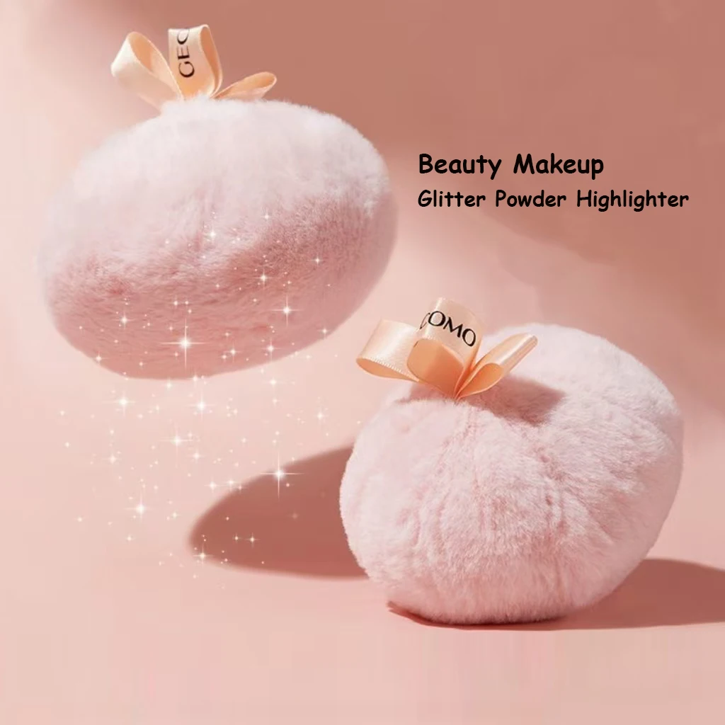 Puder brokatowy do makijażu, rozświetlacz, makijaż dla kobiet, róż do policzków, kosmetyki, konturowanie, odpowiedni do twarzy i ciała.