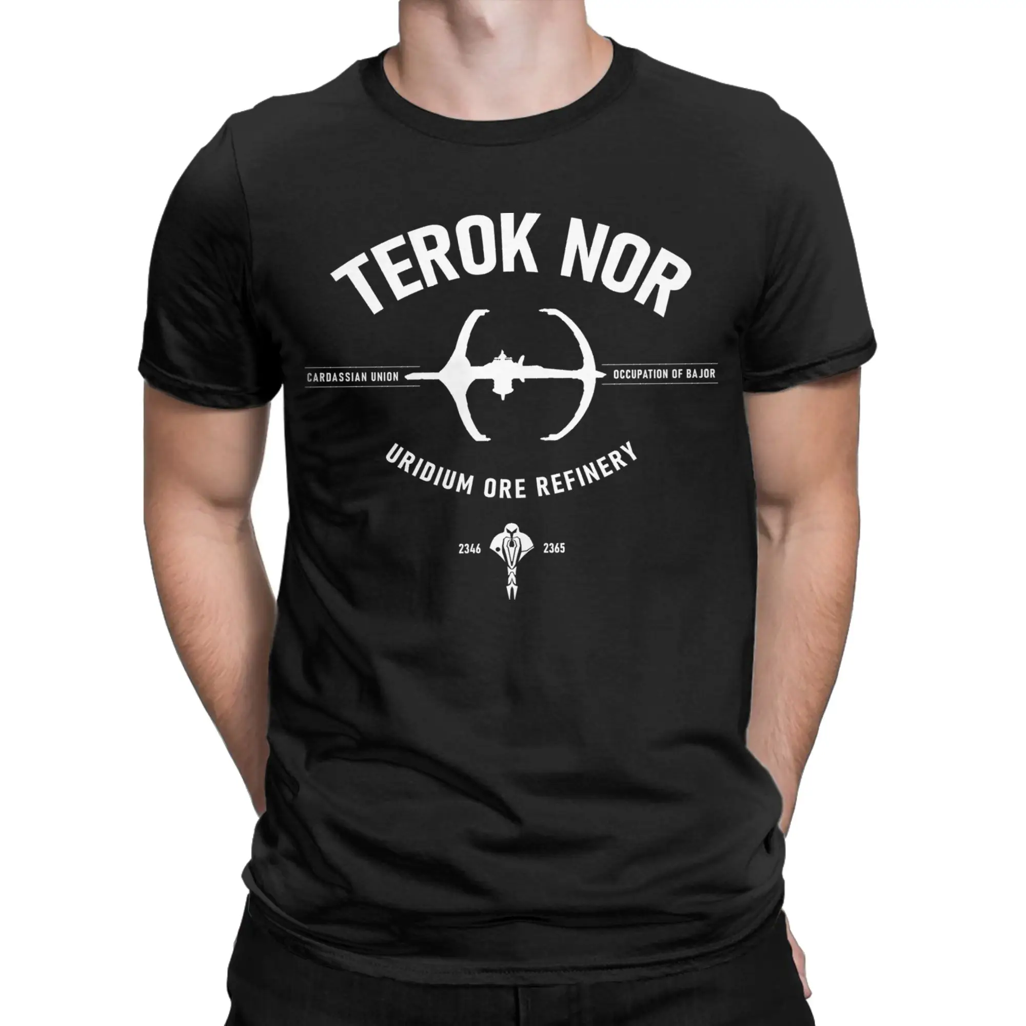 Men T-Shirt Star Treks Deep Space Nine Terok Nor Novelty 100% Cotton Tee Shirt Short Sleeve  T Shirt O Neck Clothing Graphic
