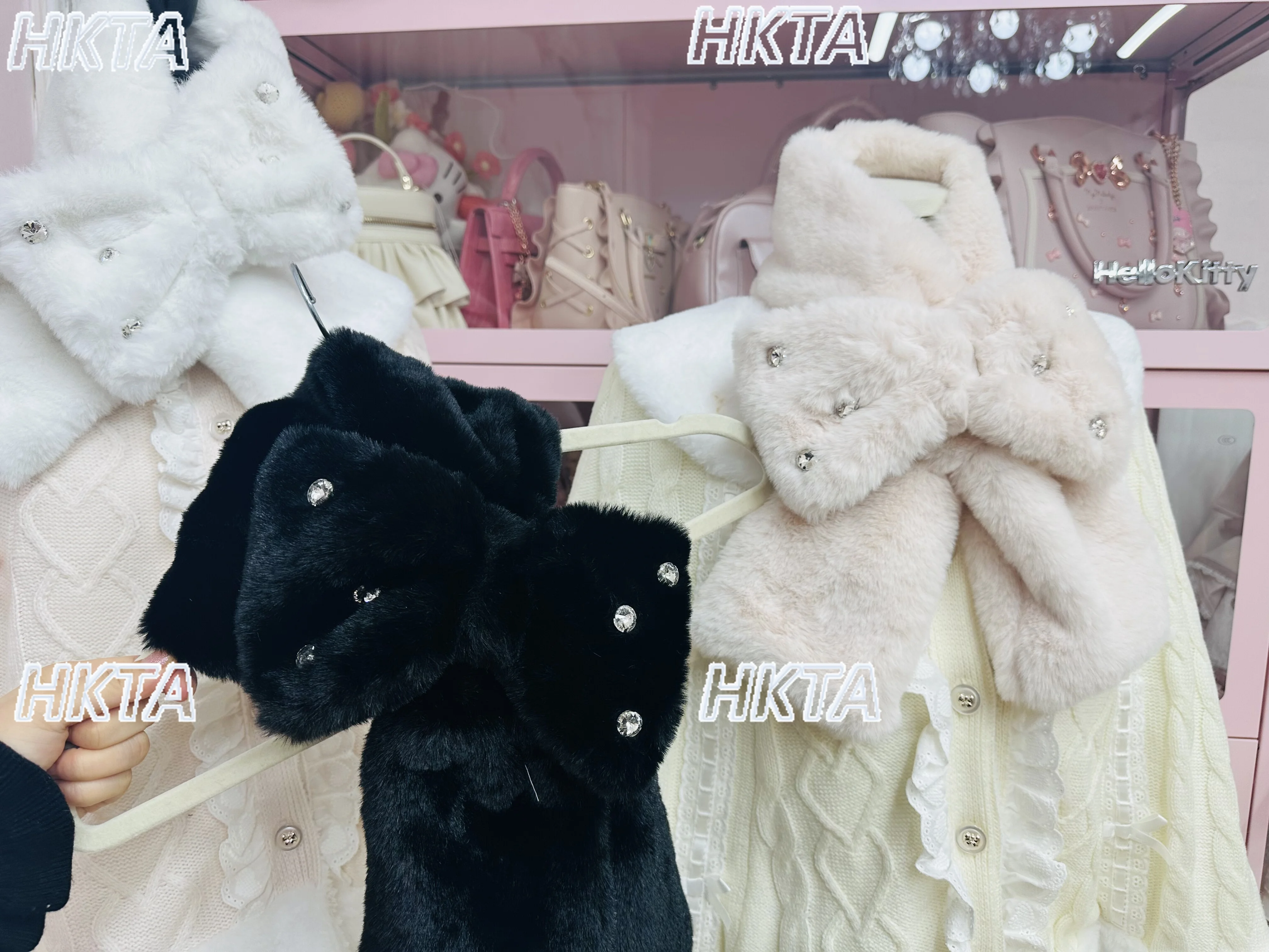 和風可愛いソフトボウスカーフ レディース 2025秋冬新作 スイートガール 学生 娘 スカーフ 厚手 暖かい ふわふわスカーフ