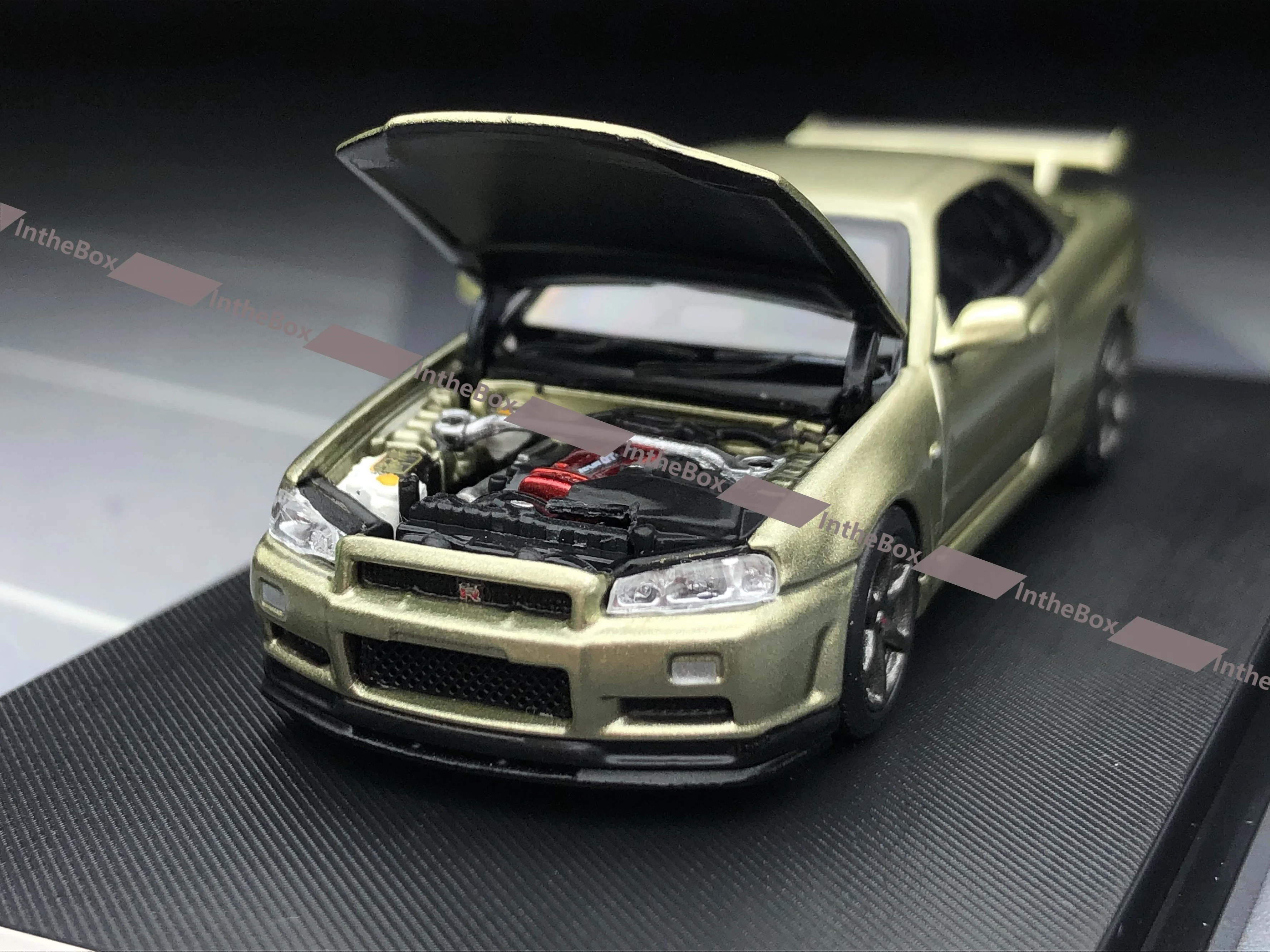 Sh 1:64 mh skyline GT-R r34 vspecl modelo esportivo verde diecast modelo carro coleção edição limitada brinquedos hobby