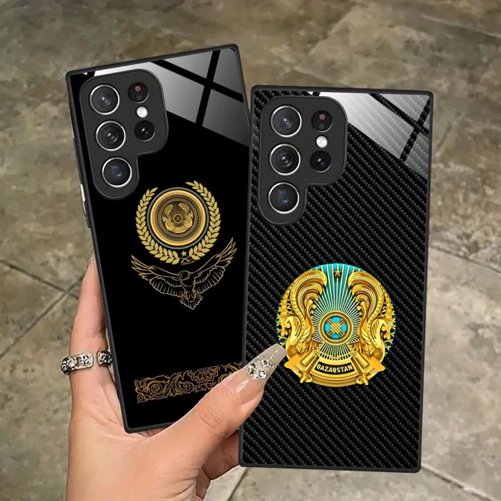 

Чехол для мобильного телефона с флагом Казахстана для Samsung Galaxy S25 S24 S23 S22 S21 S20 Note20 Plus FE Ultra Glass Cover Pretty