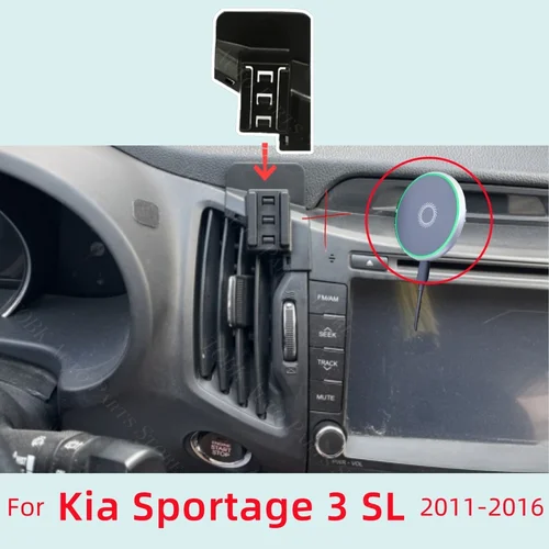 Soporte magnético de teléfono para Kia Sportage 3 SL 2011-2016 carga inalámbrica soporte fijo especial Base accesorios de montaje MagSafe