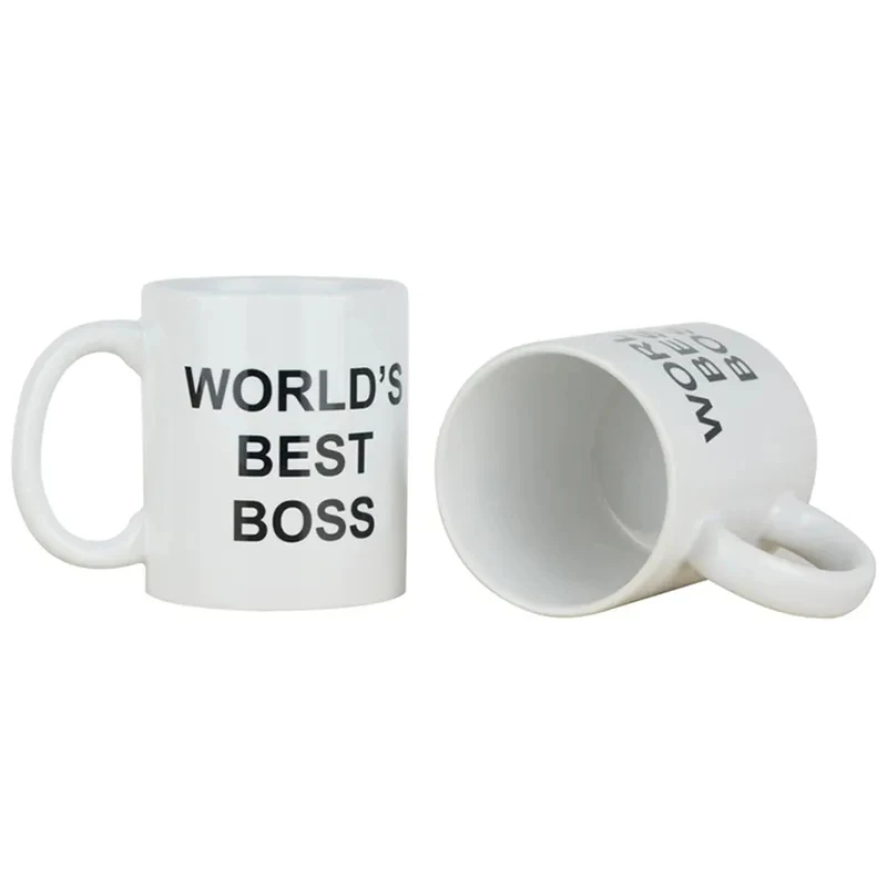 1Pcs New 350ml Dunder Mifflin The Office-World’s Best Boss Coffe Cups Funny Ceramic Tea Milk Cocoa Mugs Unique Birthday Gifts