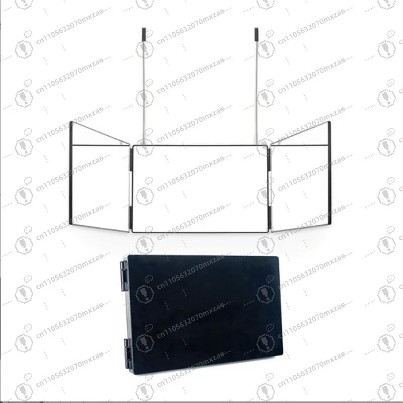 Extendable Hanging LED Makeup Tri-Fold Mirror Adjustable Telescoping Arm 3-Way Back View Cosmetic Mirror