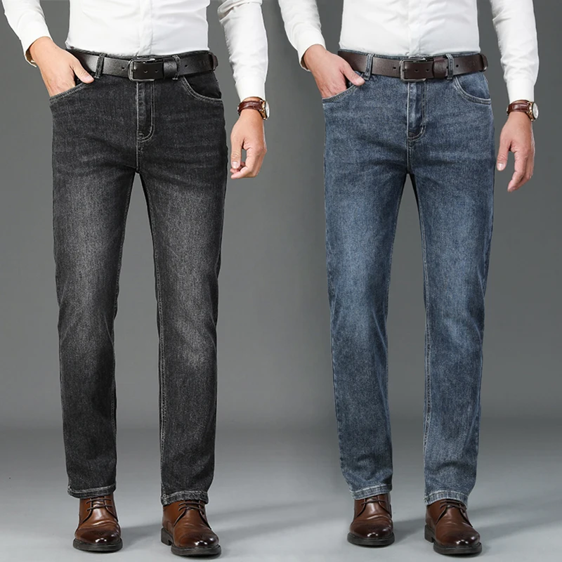 

Jeans Autumn Men's Clothing Fashion New Business Vintage Casual Brand Trousers Male Classic Stretch Straight Denim Pants