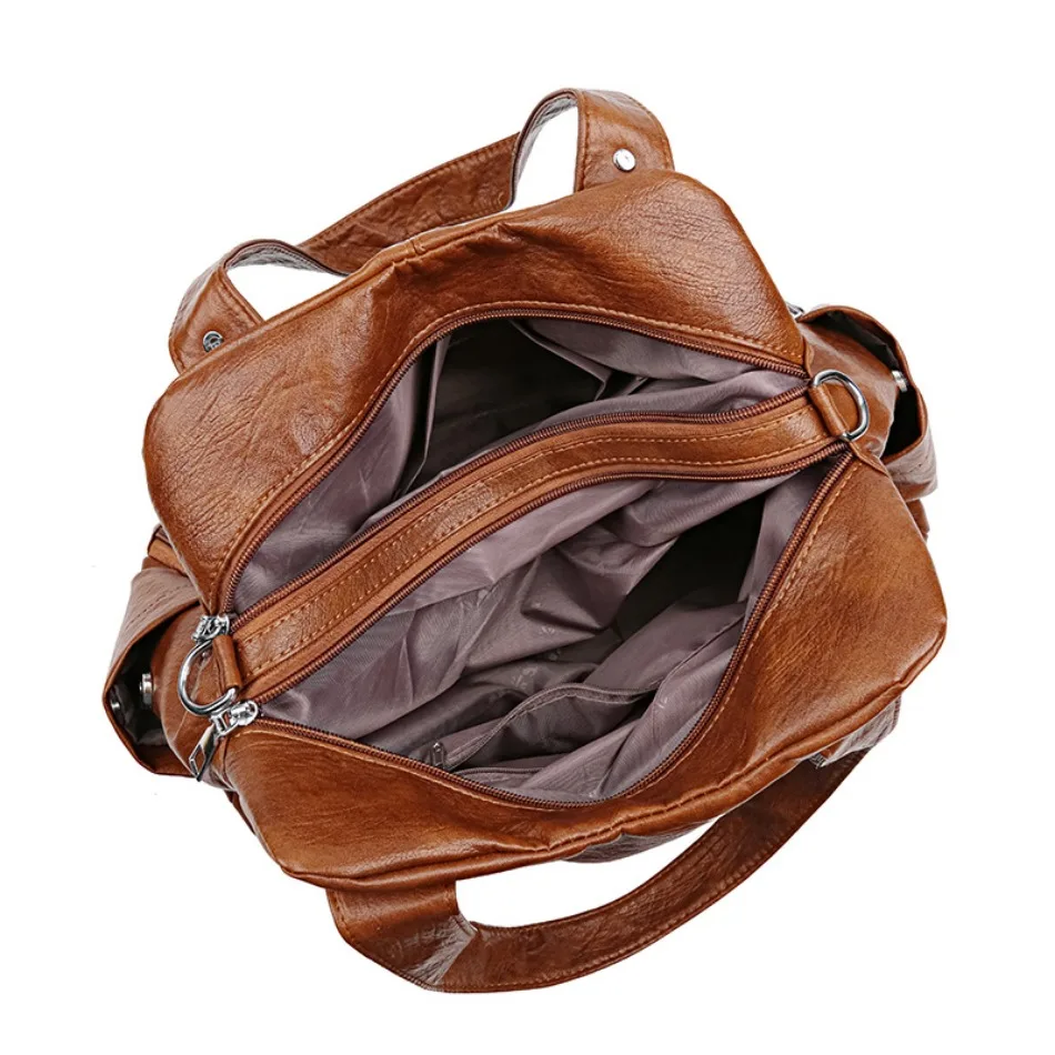Jednokolorowa torba na ramię dla kobiet 2025 wysokiej jakości miękka skórzana torba na ramię na co dzień damska torebka listonoszka w stylu Vintage Crossbody Sac — zdjęcie 6