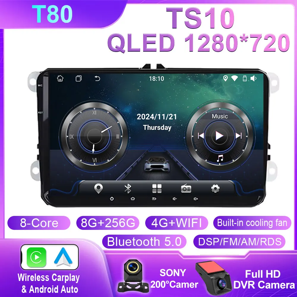 Voor Volkswagen VW Caddy 2011 2012 2013 2014 2015 2016 2017 2018 Android Auto Video Navigatie Auto Radio Multimedia Speler QLED