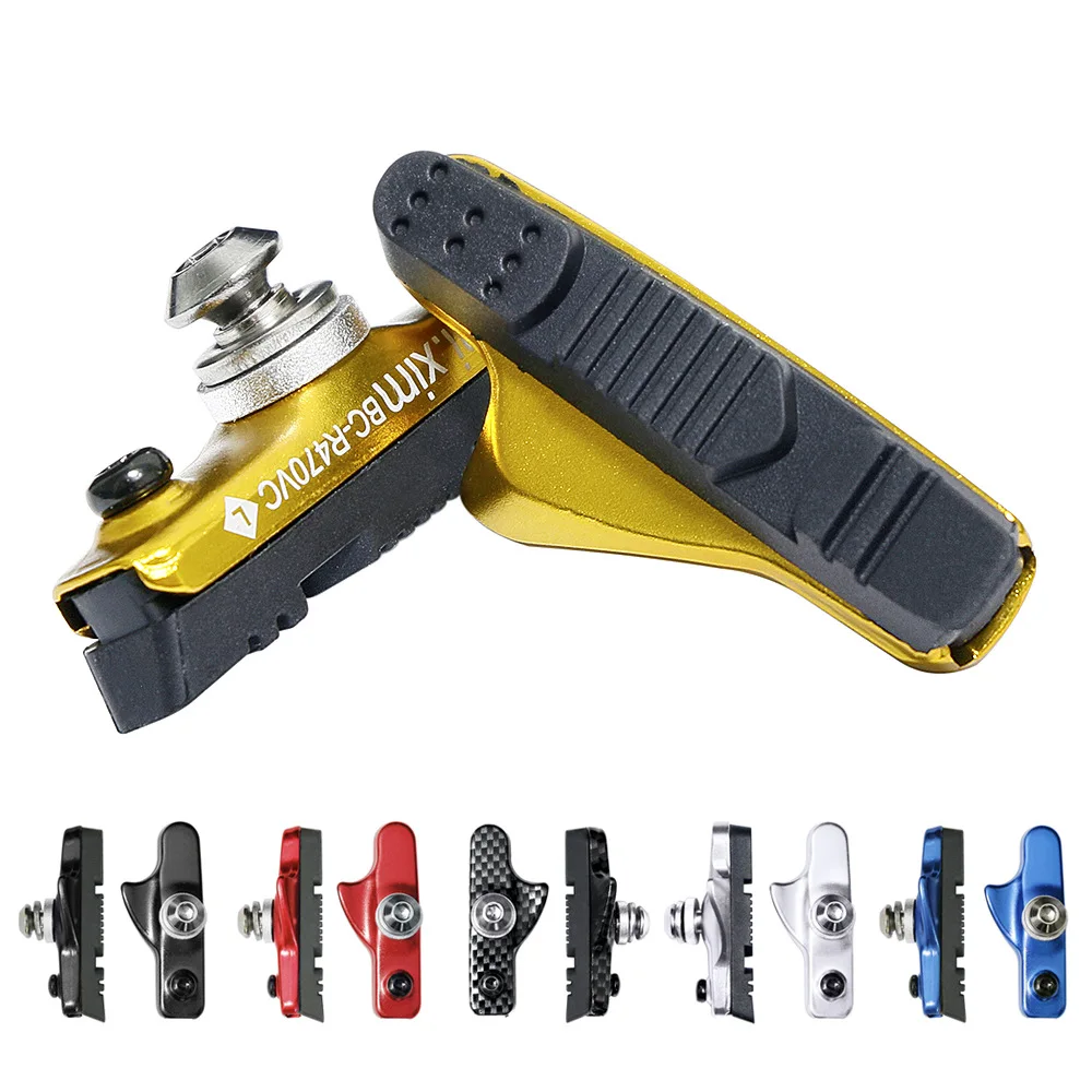 Zapatas de Freno para Bicicleta de Carretera, Zapatas de Freno Tipo C, Zapatas de Aleación de Aluminio Ligero, Zapatas de Freno de Goma para Pinzas de Freno Tipo C