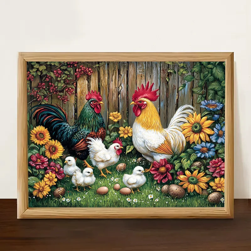 

Пазлы-головоломки 500/1000/1200/2000 элементов: Счастливая семейка кур, животные, игры для всей семьи, для игровой комнаты, спальни, подарки, без рамки