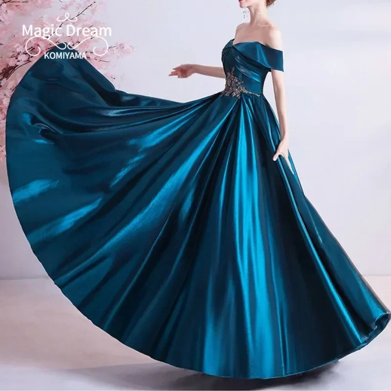 Customized One Shoulder Slim Waist Elegant Evening Dresses Simple Appliques Simple Wedding Party Vestidso Pleated Fashion Long P