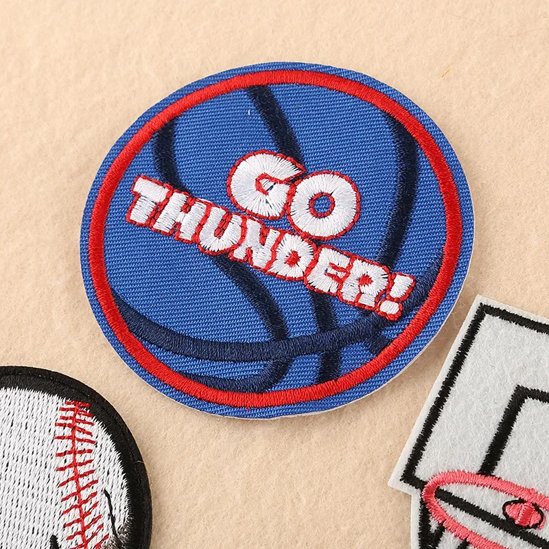 Balls Sports Embroidery Iron on Patches Basketball Football Baseball Rugby Badges Thermo Adhesive Stickers for Athletic Wear DIY