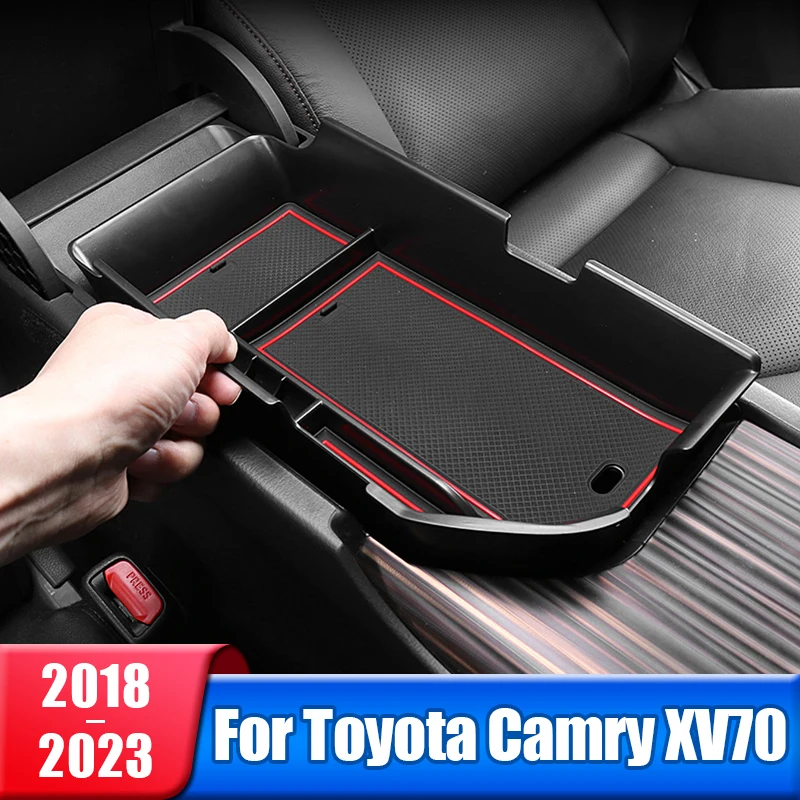 

Car Central Armrest Storage Box Organizer Tray Case For Toyota Camry 70 XV70 2018 2019 2020 2021 2022 2023 Hybrid Accessories