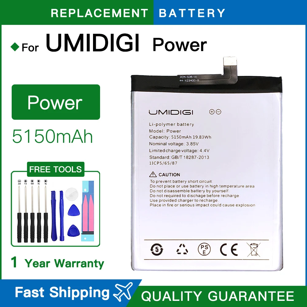 Brand new 100% Original Battery For UMIDIGI POWER  5150mAh Mobile Phone Phone Batteries batteria +Free Tools