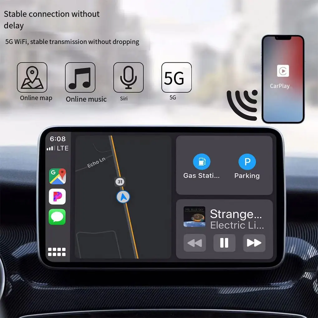 NOWY bezprzewodowy adapter CarPlay Android Auto Smart Mini Box Plug And Play WiFi Szybkie połączenie Uniwersalny dla Nissana