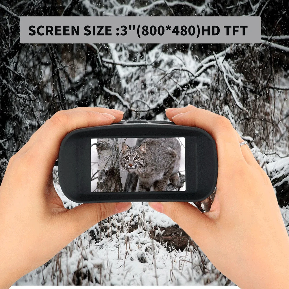 4K 3inch Infared Digital Night Vision Binoculars for Scouting 5x Zoom Day and Night Vision Goggles Telescope for Hunting