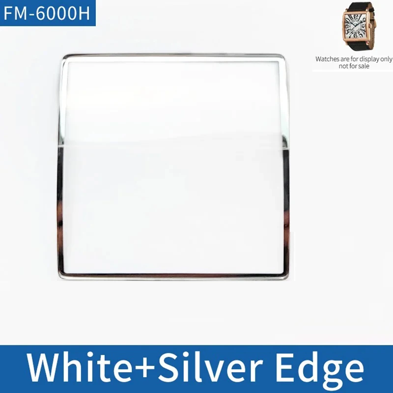 FM Square Mineral Glass 8880 5850 6000H 5002 Watch Crystal Double Single Bridge For Franck White Watches Replace Repair Parts