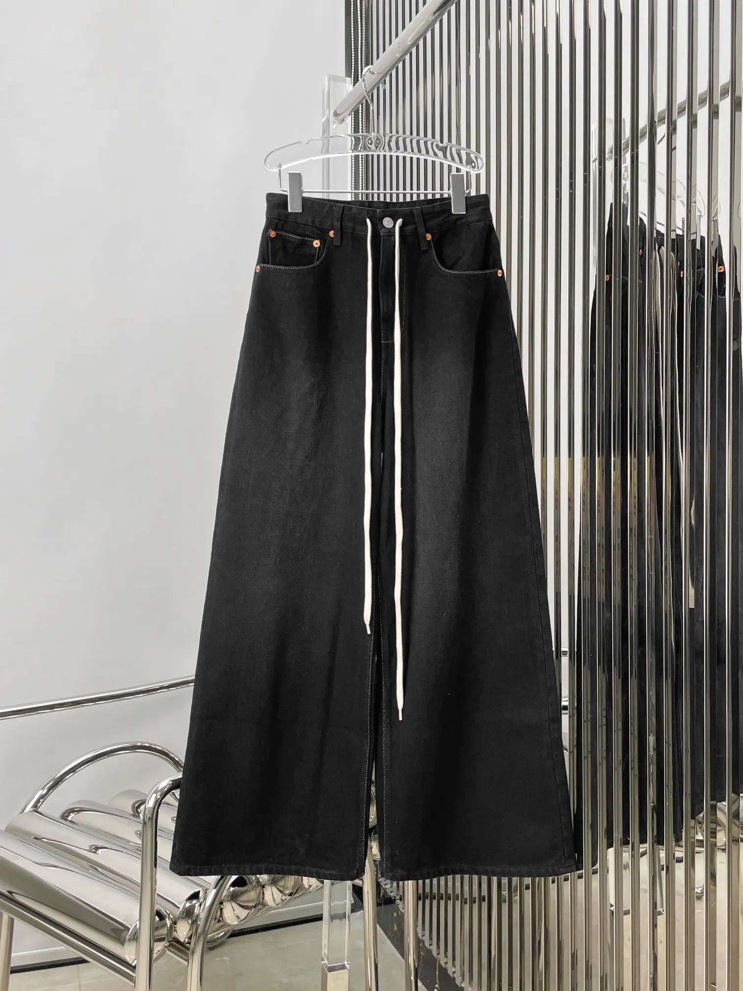 

2023 Women's Clothing lace-up wide-leg jeans Autumn Winter New 1.203