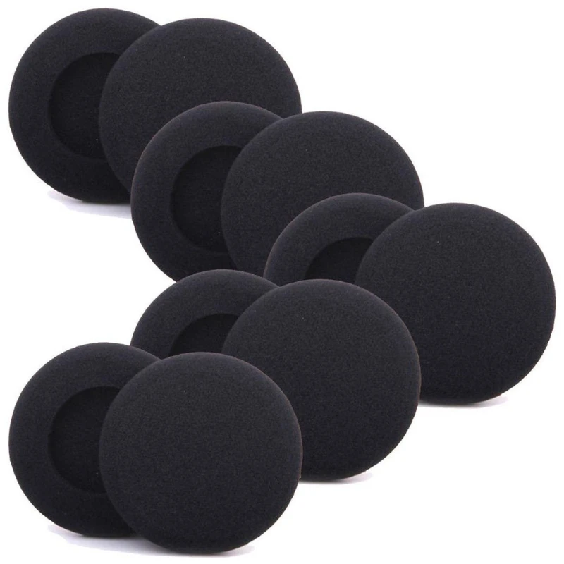 10 stuks 50 mm zachte spons hoofdband hoofdtelefoonkussen kussen headset cover vervanging schuim oorbeschermer cover voor