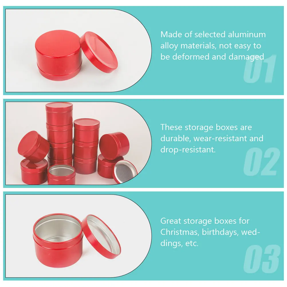 

6Pcs DIY Jars Aluminum Alloy Empty Storage Cans for Essential Oil Incense Cosmetics Balm Gel Facial Cream Wedding Party