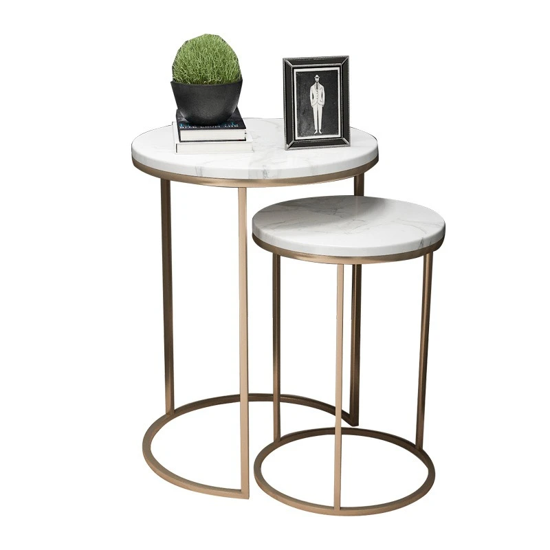 Nordic Side Creative Round Small Coffee Marble Sofa Side Bedside Fashion Corner Side Cabinet