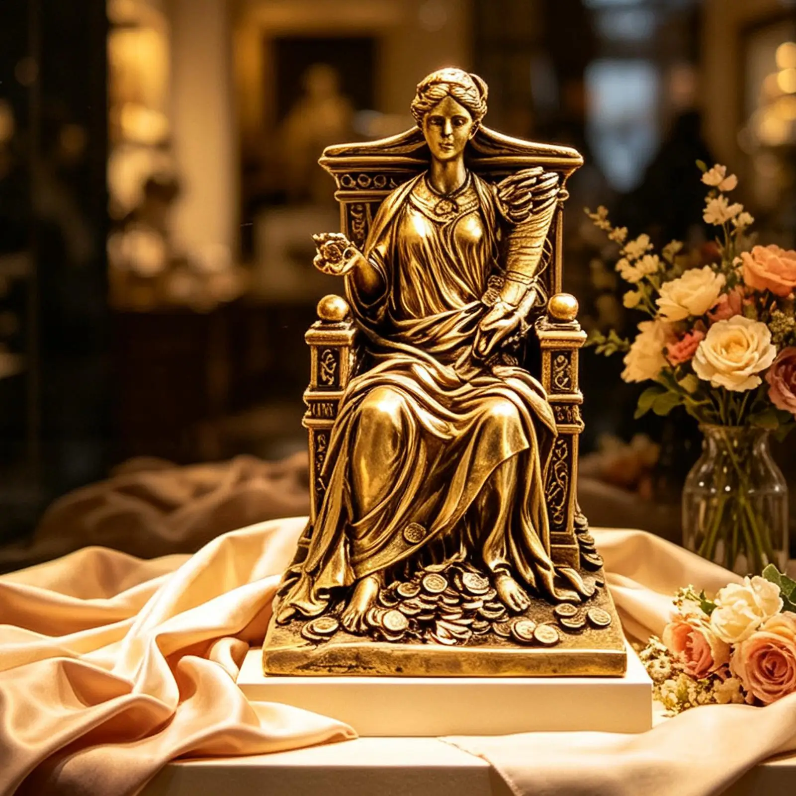 Fortune Goddess Statue Wealth Goddess Statue Of Wealth Mythology Goddess Greek Vintage Copper Maria Statue Christmas Decorations