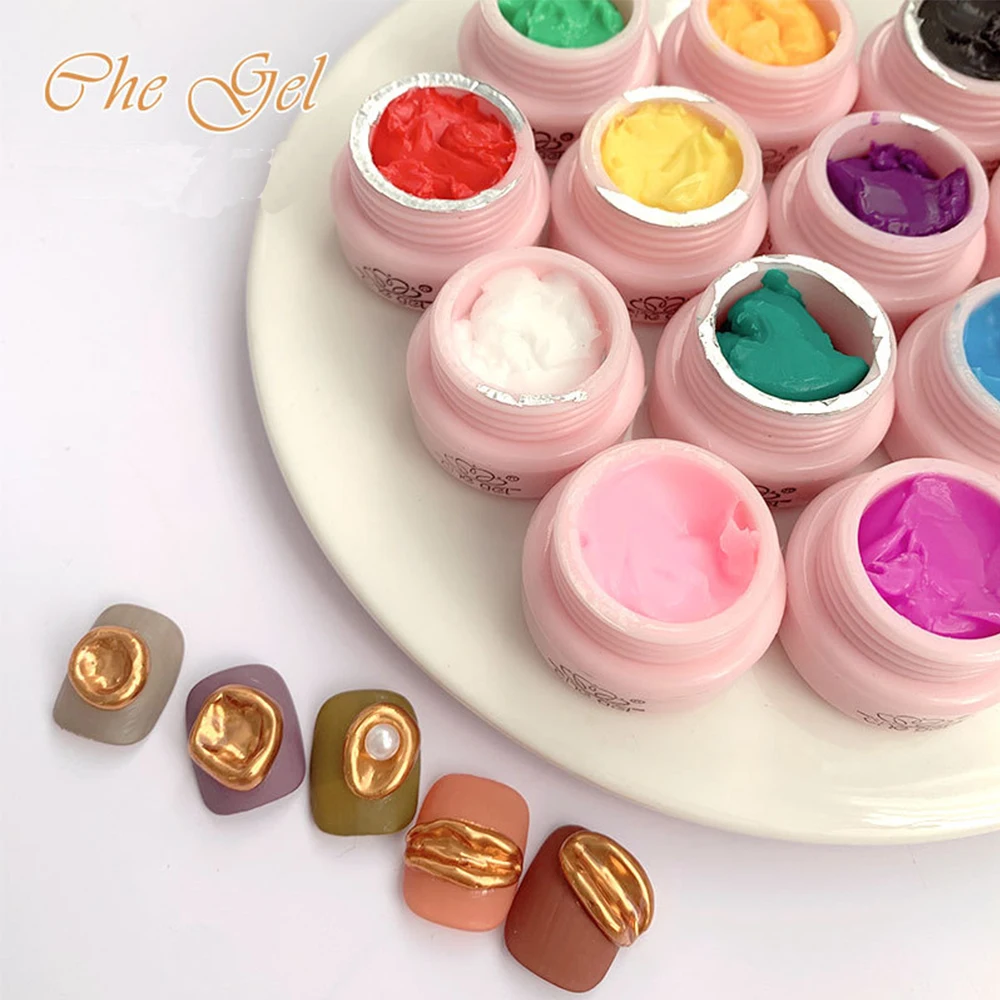 12 Farben Skulptur Nagelgel 3D geschnitzt Schlamm Plastilin UV Gel Lack kreative DIY Nail Art Malerei abnehmbare 3D Prägung Gel