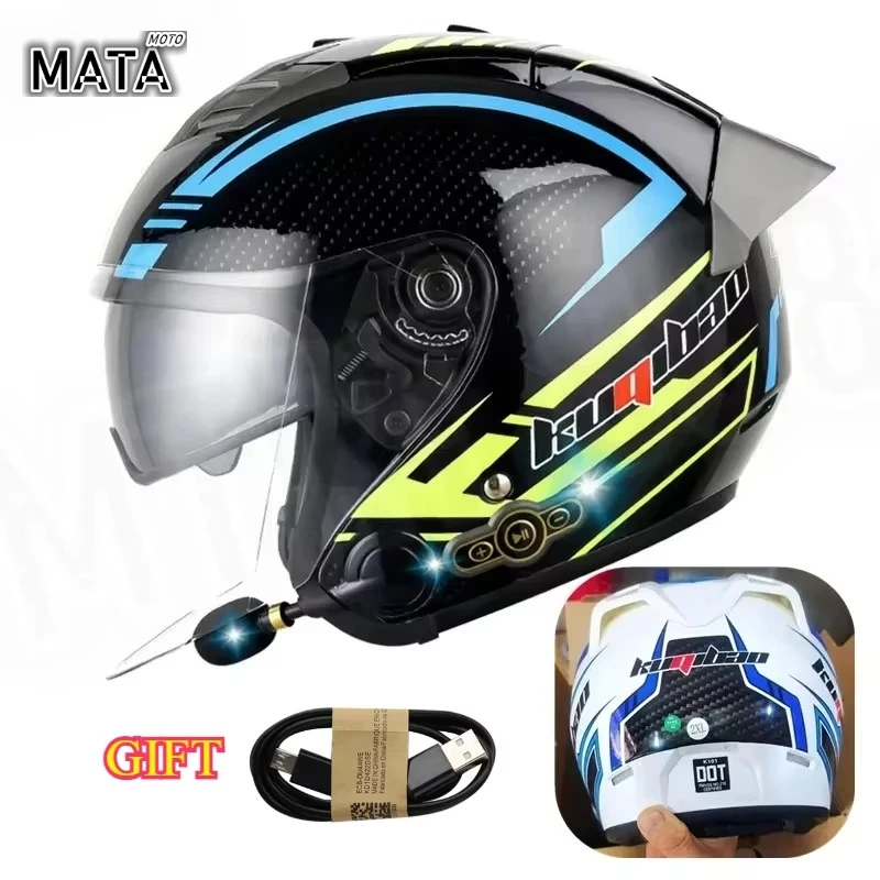 hot-dot-approved-open-face-3-4-motorcycle-helmet-with-build-in-bluetooth-headset-earphone-and-detachable-liner-for-honda