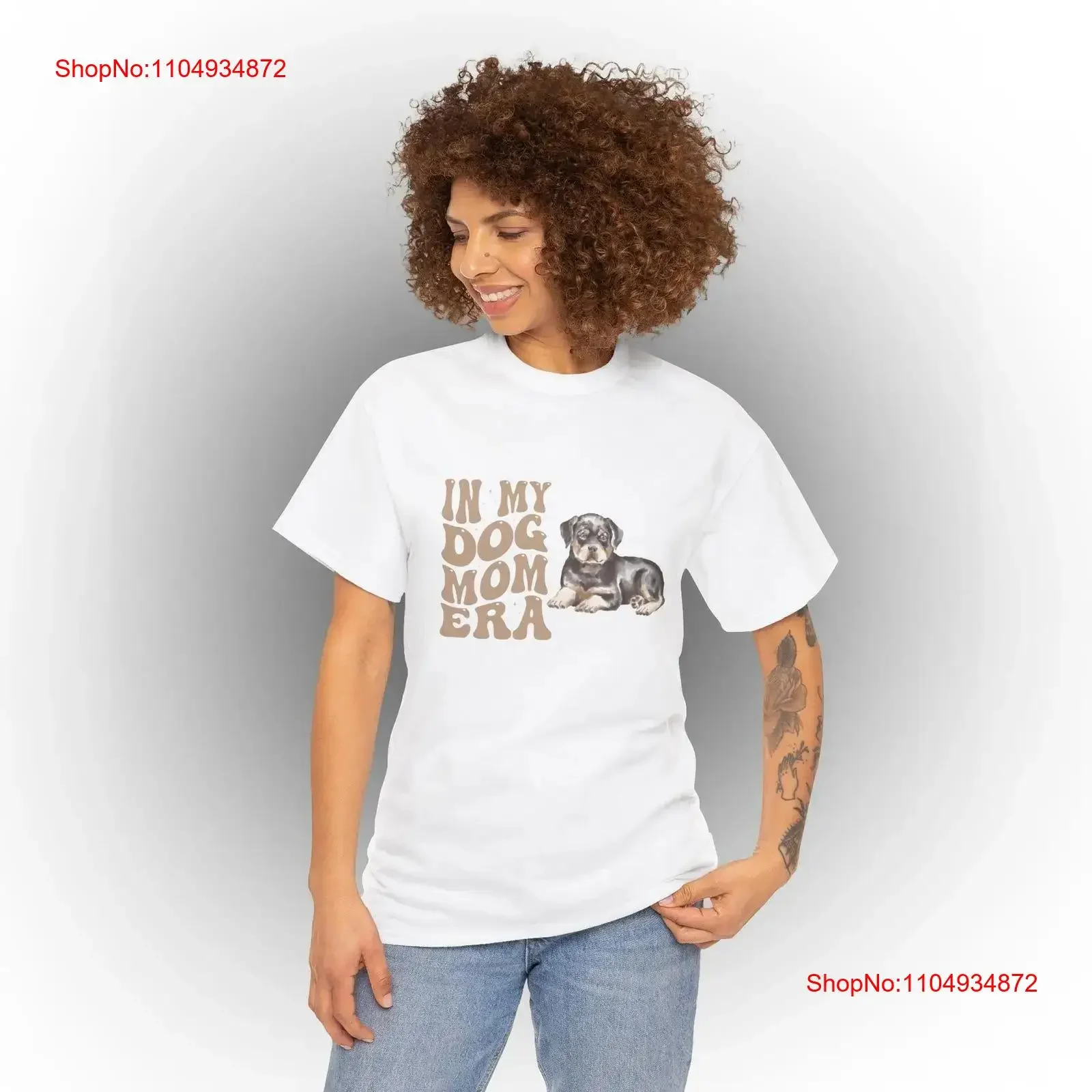 

In My Dog Mom Era T Shirt Rottweiler Puppy Lover for Women Cute Pet vintage Washed Top For Everyday Wear Casual Comfortable